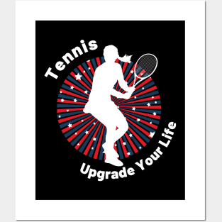 US Open Tennis USA Flag Silhouette Posters and Art